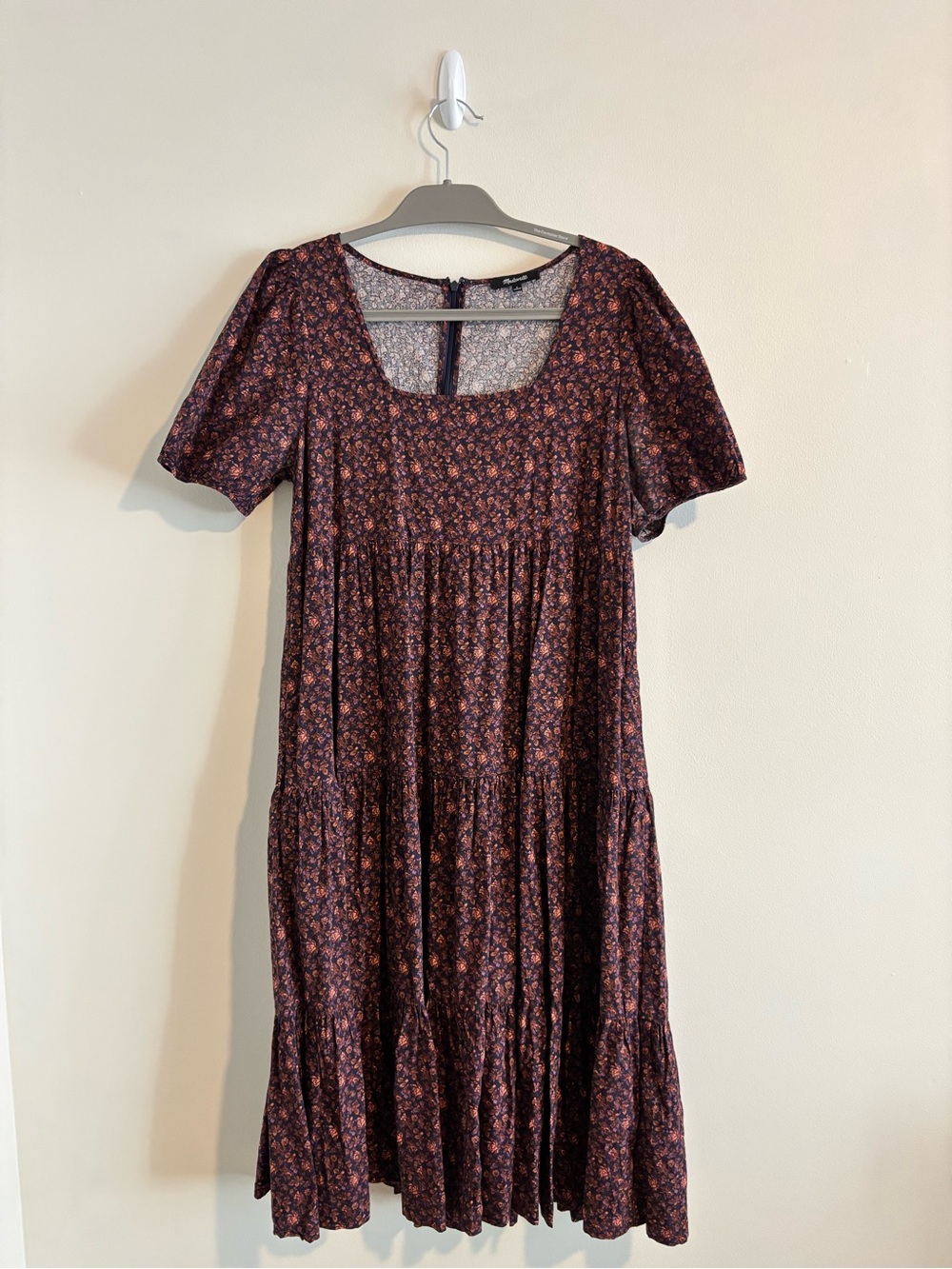 Madewell Floral Tiered Square-Neck Dress
